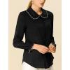 imageAllegra K Womens Long Sleeve Blouse Ruffle Peter Pan Collar Button Down Vintage Dressy BlousesBlack