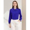 imageAllegra K Womens Long Sleeve Blouse Ruffle Peter Pan Collar Button Down Vintage Dressy BlousesBlue