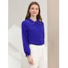 imageAllegra K Womens Long Sleeve Blouse Ruffle Peter Pan Collar Button Down Vintage Dressy BlousesBlue