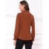 imageAllegra K Womens Long Sleeve Blouse Ruffle Peter Pan Collar Button Down Vintage Dressy BlousesBrick Red