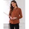 imageAllegra K Womens Long Sleeve Blouse Ruffle Peter Pan Collar Button Down Vintage Dressy BlousesBrick Red