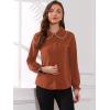 imageAllegra K Womens Long Sleeve Blouse Ruffle Peter Pan Collar Button Down Vintage Dressy BlousesBrick Red