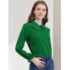imageAllegra K Womens Long Sleeve Blouse Ruffle Peter Pan Collar Button Down Vintage Dressy BlousesDark Green