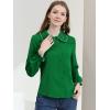 imageAllegra K Womens Long Sleeve Blouse Ruffle Peter Pan Collar Button Down Vintage Dressy BlousesDark Green