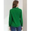 imageAllegra K Womens Long Sleeve Blouse Ruffle Peter Pan Collar Button Down Vintage Dressy BlousesDark Green