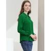 imageAllegra K Womens Long Sleeve Blouse Ruffle Peter Pan Collar Button Down Vintage Dressy BlousesDark Green