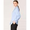 imageAllegra K Womens Long Sleeve Blouse Ruffle Peter Pan Collar Button Down Vintage Dressy BlousesLight Blue