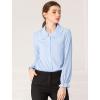 imageAllegra K Womens Long Sleeve Blouse Ruffle Peter Pan Collar Button Down Vintage Dressy BlousesLight Blue