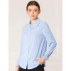 imageAllegra K Womens Long Sleeve Blouse Ruffle Peter Pan Collar Button Down Vintage Dressy BlousesLight Blue