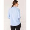 imageAllegra K Womens Long Sleeve Blouse Ruffle Peter Pan Collar Button Down Vintage Dressy BlousesLight Blue