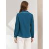 imageAllegra K Womens Long Sleeve Blouse Ruffle Peter Pan Collar Button Down Vintage Dressy BlousesPeacock Blue