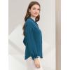 imageAllegra K Womens Long Sleeve Blouse Ruffle Peter Pan Collar Button Down Vintage Dressy BlousesPeacock Blue