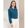 imageAllegra K Womens Long Sleeve Blouse Ruffle Peter Pan Collar Button Down Vintage Dressy BlousesPeacock Blue