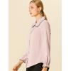 imageAllegra K Womens Long Sleeve Blouse Ruffle Peter Pan Collar Button Down Vintage Dressy BlousesPink