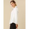 imageAllegra K Womens Long Sleeve Blouse Ruffle Peter Pan Collar Button Down Vintage Dressy BlousesWhite
