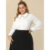 imageAllegra K Womens Long Sleeve Blouse Ruffle Peter Pan Collar Button Down Vintage Dressy BlousesWhite
