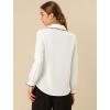 imageAllegra K Womens Long Sleeve Blouse Ruffle Peter Pan Collar Button Down Vintage Dressy BlousesWhite