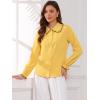 imageAllegra K Womens Long Sleeve Blouse Ruffle Peter Pan Collar Button Down Vintage Dressy BlousesYellow