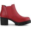 imageAllegra K Womens Lug Sole Chunky Heel Chelsea Ankle BootsRed