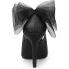 imageAllegra K Womens Mesh Bow Pointed Toe Stiletto High Heels PumpsBlack