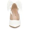 imageAllegra K Womens Mesh Bow Pointed Toe Stiletto High Heels PumpsWhite