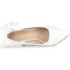 imageAllegra K Womens Mesh Bow Pointed Toe Stiletto High Heels PumpsWhite