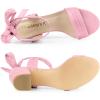 imageAllegra K Womens Open Toe Ankle Tie Back Block Heels SandalsBling Pink