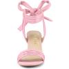 imageAllegra K Womens Open Toe Ankle Tie Back Block Heels SandalsBling Pink