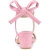 imageAllegra K Womens Open Toe Ankle Tie Back Block Heels SandalsBling Pink