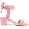 imageAllegra K Womens Open Toe Ankle Tie Back Block Heels SandalsBling Pink