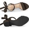 imageAllegra K Womens Open Toe Ankle Tie Back Block Heels SandalsCoffee