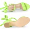 imageAllegra K Womens Open Toe Ankle Tie Back Block Heels SandalsLime
