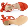 imageAllegra K Womens Open Toe Ankle Tie Back Block Heels SandalsOrange