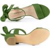 imageAllegra K Womens Open Toe Ankle Tie Back Block Heels SandalsSage Green