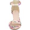 imageAllegra K Womens Open Toe High Chunky Heel Buckle Ankle Strap SandalsPink Flowers