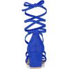 imageAllegra K Womens Open Toe Lace Up Mid Chunky Heeled SandalsRoyal Blue