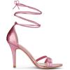 imageAllegra K Womens Open Toe Lace Up Stiletto Heels SandalsPink