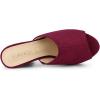 imageAllegra K Womens Open Toe Platform Chunky Heel Slides SandalsBurgundy