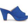imageAllegra K Womens Open Toe Platform Chunky Heel Slides SandalsDeep Blue