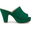 imageAllegra K Womens Open Toe Platform Chunky Heel Slides SandalsGreen