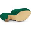 imageAllegra K Womens Open Toe Platform Chunky Heel Slides SandalsGreen