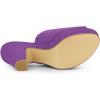 imageAllegra K Womens Open Toe Platform Chunky Heel Slides SandalsPurple