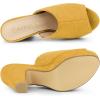 imageAllegra K Womens Open Toe Platform Chunky Heel Slides SandalsYellow