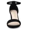 imageAllegra K Womens Open Toe Printed Ankle Strap Chunky High Heel SandalsBlack