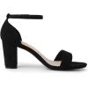 imageAllegra K Womens Open Toe Printed Ankle Strap Chunky High Heel SandalsBlack