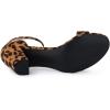 imageAllegra K Womens Open Toe Printed Ankle Strap Chunky High Heel SandalsBrown Leopard