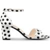 imageAllegra K Womens Open Toe Printed Ankle Strap Chunky High Heel SandalsWhite