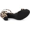 imageAllegra K Womens Open Toe Printed Ankle Strap Chunky High Heel SandalsWhite Leopard