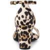 imageAllegra K Womens Open Toe Printed Ankle Strap Chunky High Heel SandalsWhite Leopard