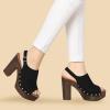 imageAllegra K Womens Open Toe Slingback Platform Chunky Heels SandalsBlack